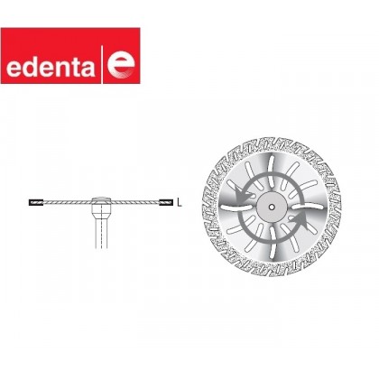 Edenta FLEX Diamond Disc - Standard Diamond Grit (Blue) - Serrated Edge for Plaster Sectioning - Mounted On Mandrel - Thickness 0.35mm Dia Ø 30mm - Max RPM 10,000 -  REF 365.524.300HP - 1pc